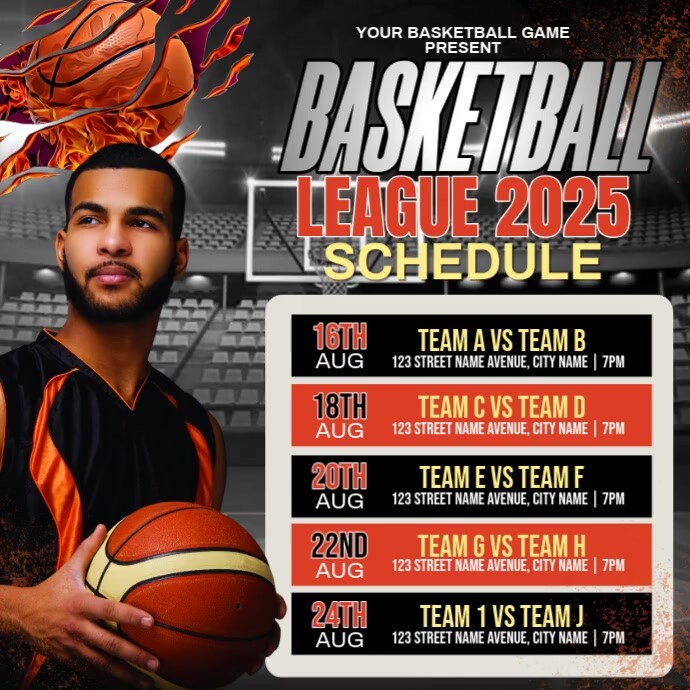 Basketball Schedule Template PosterMyWall
