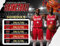 Basketball Schedule ใบปลิว (US Letter) template