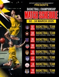 Basketball Schedule Template Flyer (US Letter)