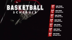 Basketball Schedule Template Digital Display (16:9)