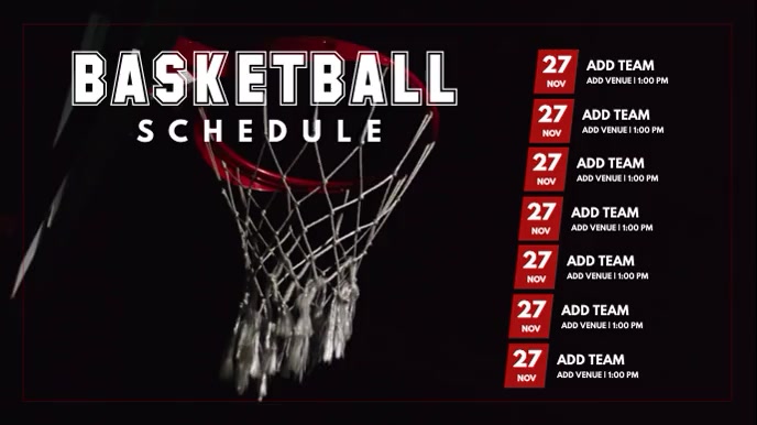 Copy of Basketball Schedule Template | PosterMyWall Copy of Basketball Schedule Template | PosterMyWall