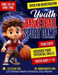 Basketball Sport Camp Flyer (US Letter) template
