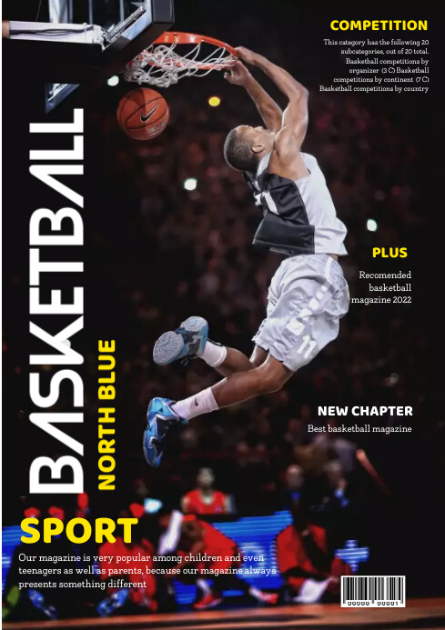 Basketball Article Examples Basketball Sport Magazine Cover Template | PosterMyWall