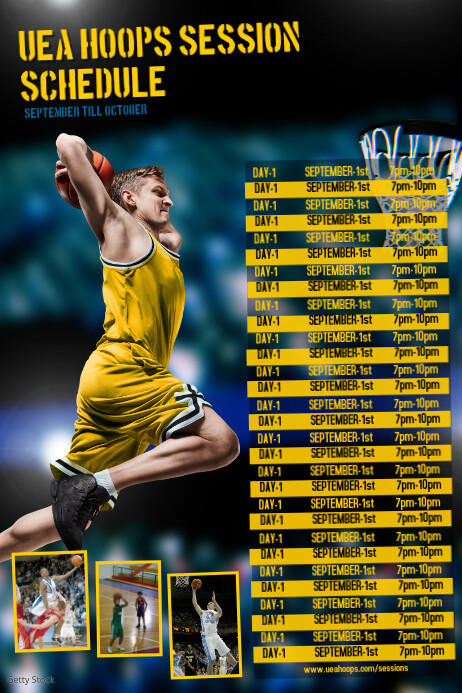 Basketball Sports Team Schedule Template PosterMyWall Basketball Sports Team Schedule Template PosterMyWall