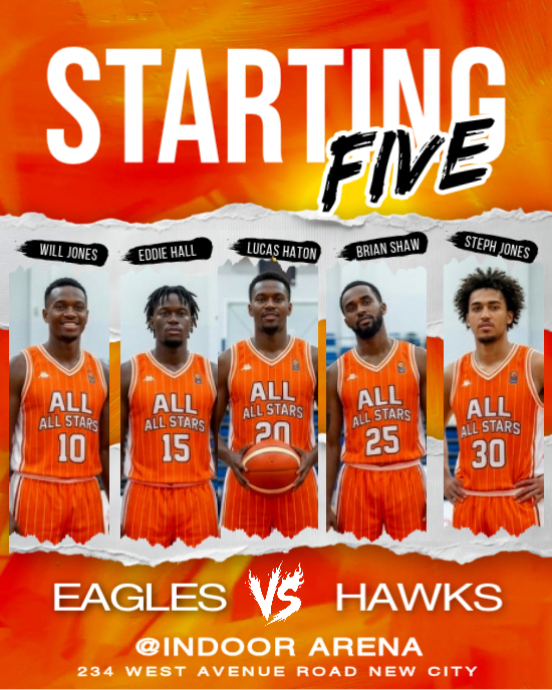 Basketball Team Lineup Template | PosterMyWall