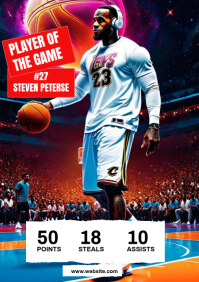 Basketball stats Poster A3 template