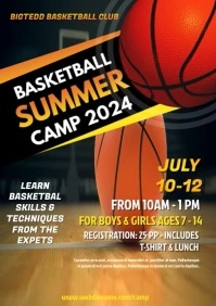 basketball summer camp event video flyer A4 template
