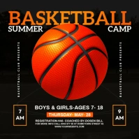 Basketball summer camp poster Square (1:1) template