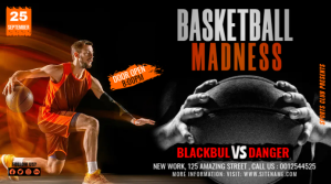 Black Basketball Event Digital Display Template