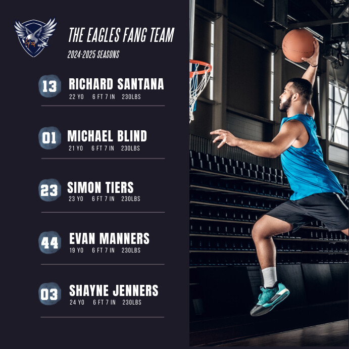 Basketball Team LineUp Instagram Post Template PosterMyWall