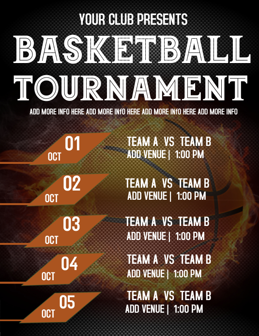 Copy of Basketball team schedule,basketball tournamen PosterMyWall