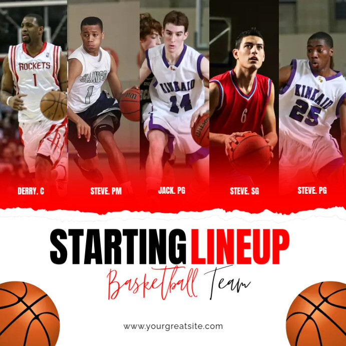 Basketball Team Starting Line Up Template | PosterMyWall