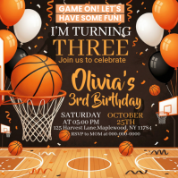 Basketball theme birthday Instagram Post template