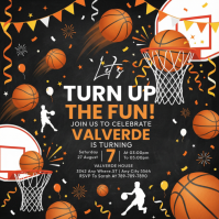 Basketball theme birthday Instagram Post template