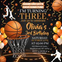 Basketball theme birthday Instagram-Beitrag template