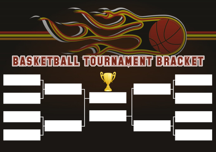 Basketball Tournament Bracket Template 8 Team | PosterMyWall