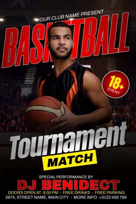 Basketball Tournament 海报 template