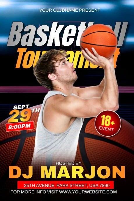 Basketball Tournament 海报 template