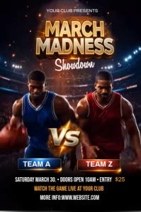 Basketball tournament Pinterest-grafik template
