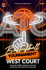 Basketball Tournament 海报 template