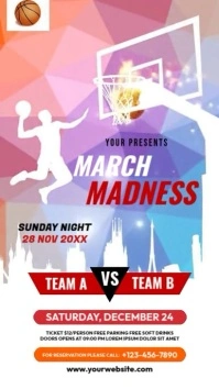 Basketball Tournament Digital Display (9:16) template