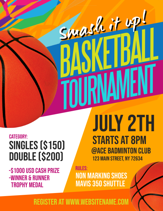 Basketball Tournament Flyer Template PosterMyWall