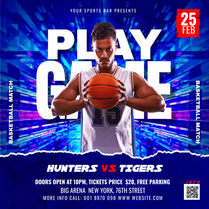 basketball tournament flyer design Instagram Plasing template