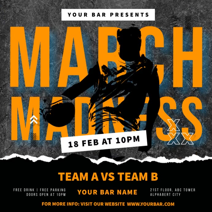 Basketball Tournament Flyer Instagram-bericht template