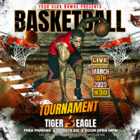 Basketball Tournament Vierkant Template