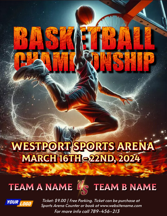 Image 11 for 3 On 3 Basketball Tournament Flyer Template