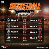 BASKETBALL TOURNAMENT GAME SCHEDULE Publicación de Instagram template