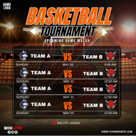 BASKETBALL TOURNAMENT GAME SCHEDULE Instagram-opslag template