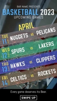 Basketball Tournament instagram story ad template