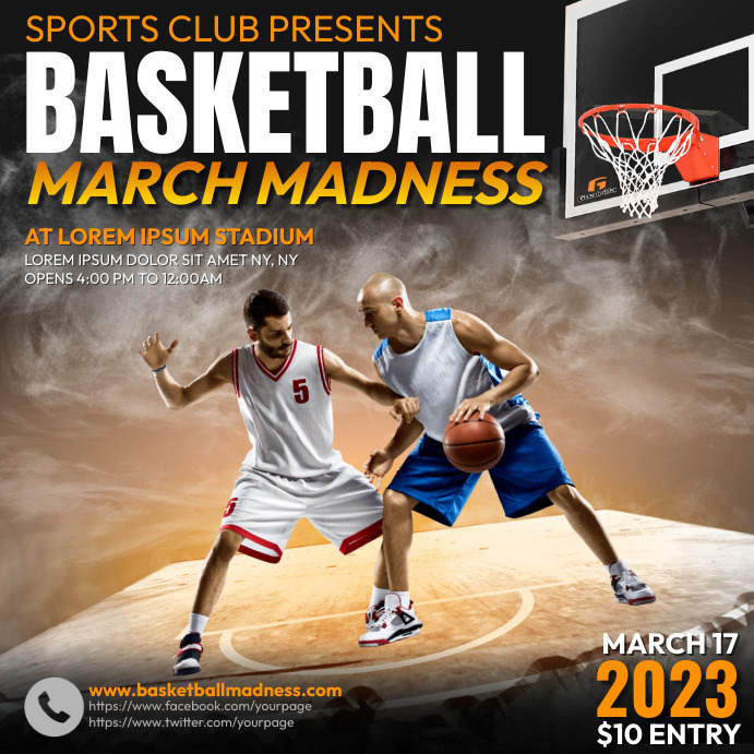 Basketball Tournament March Madness Template PosterMyWall