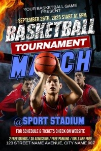Basketball Tournament Match Poster template