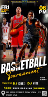 Black Basketball Tournament Rul-op banner 3' × 6' Template