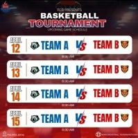 basketball tournament schedule ads โพสต์บน Instagram template