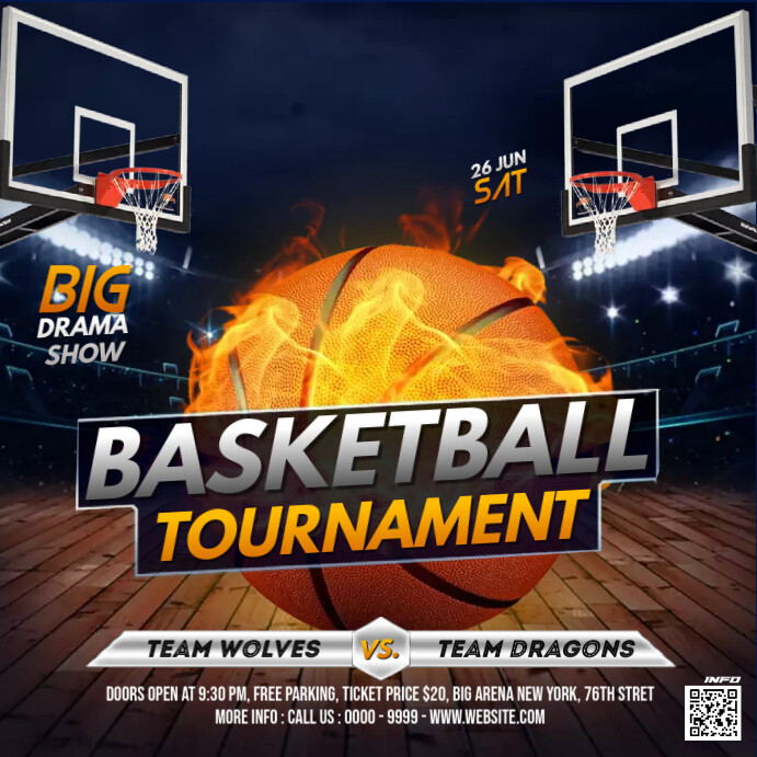 Basketball Tournament Template PosterMyWall basketball-tournament-template-postermywall