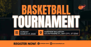 Basketball Tournament Ticket Facebook begivenhed cover template