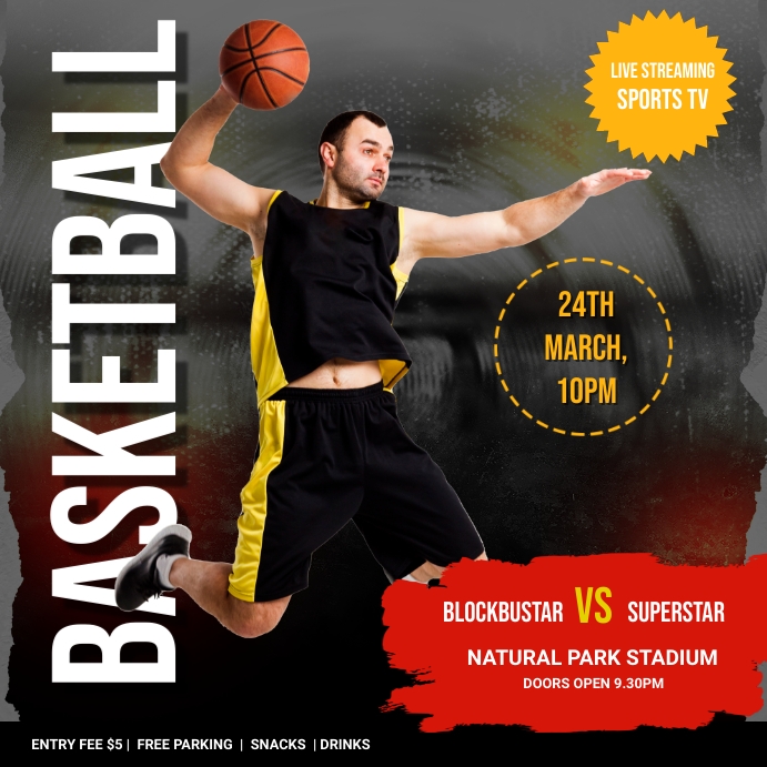 Basketball Tournaments March Madness Banner Template | PosterMyWall