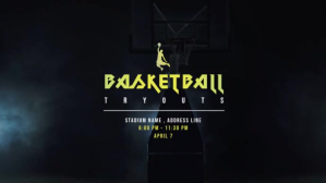 Black Basketball Tryouts Facebook-covervideo Template