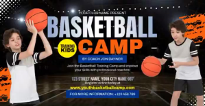 สีดำ Basketball Training Camp Facebook Gedeelde Prent Template