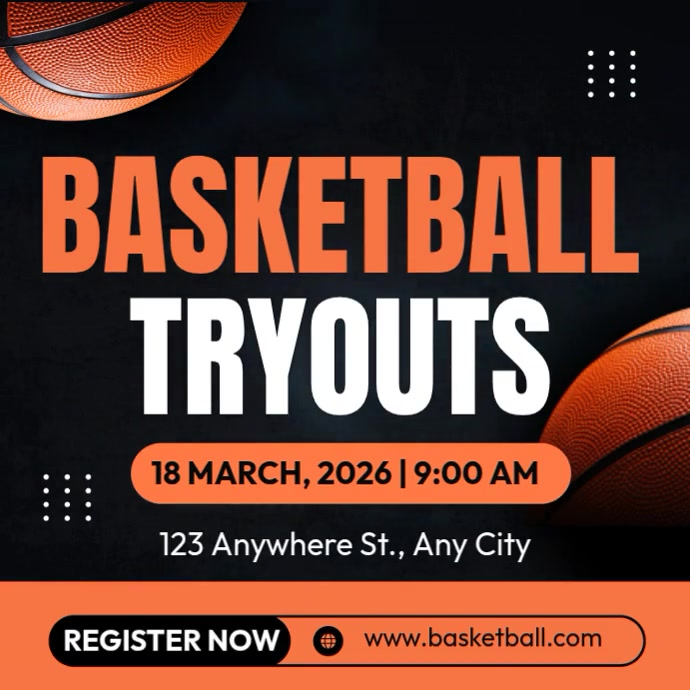 Basketball Tryout Ads Template | PosterMyWall
