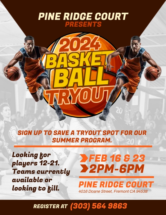 Basketball Tryout Flyer Template PosterMyWall