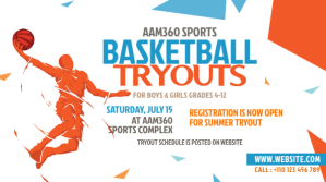 Basketball Tryouts Ad Twitter Post template