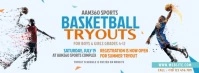 Basketball Tryouts Ad Facebook Cover Photo template