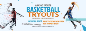 White Basketball Tryouts Facebook-coverfoto Template