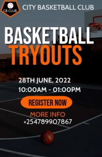 Basketball Tryouts Tabloid template