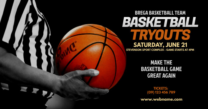 Copy of Basketball Tryouts Facebook Shared Image | PosterMyWall