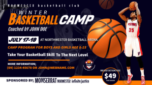 basketball tryouts flyer Digital Display (16:9) template